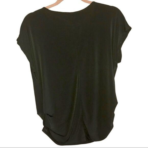 annabelle Dark Green Ruched Sides Popover Top Size Medium - Picture 2 of 5